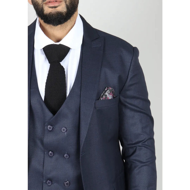 IM1-DB - MEN'S NAVY 3 PIECE SUIT