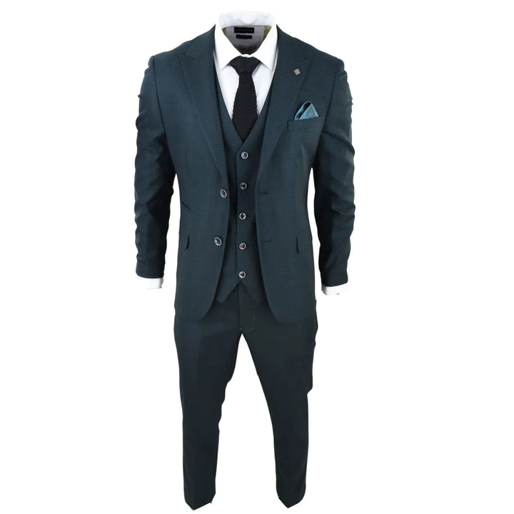 Paul Andrew - Men's 3 Piece Olive Green Suit