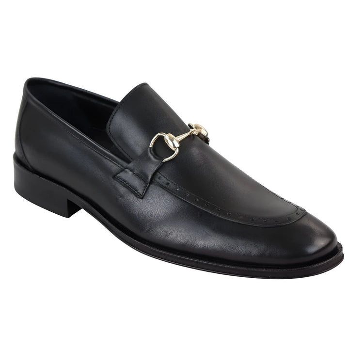 MEN'S CLASSIC FULL LEATHER BLACK MOCCASIN SHOES