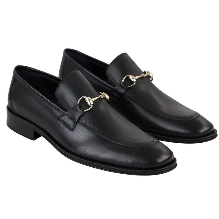 MEN'S CLASSIC FULL LEATHER BLACK MOCCASIN SHOES