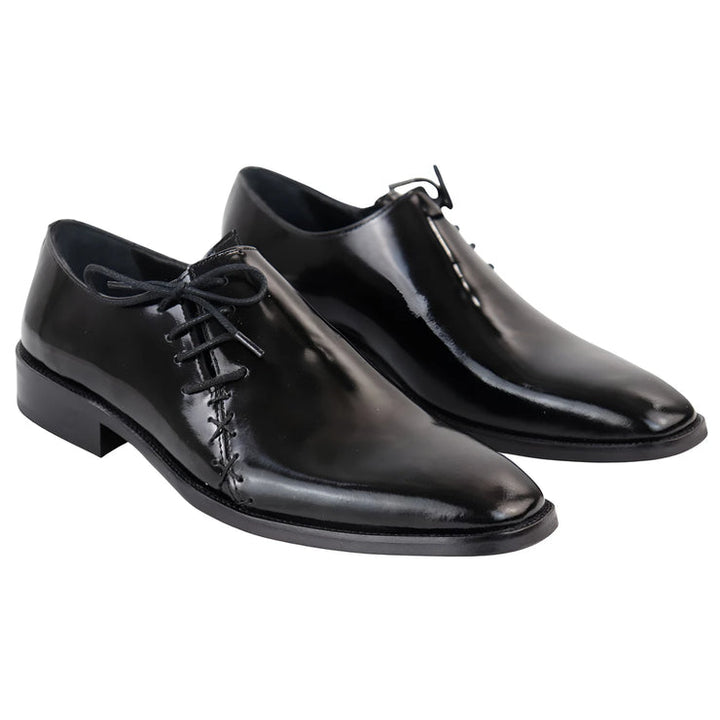 MEN'S PATENT LEATHER DERBY SHOES ANGLED LACES