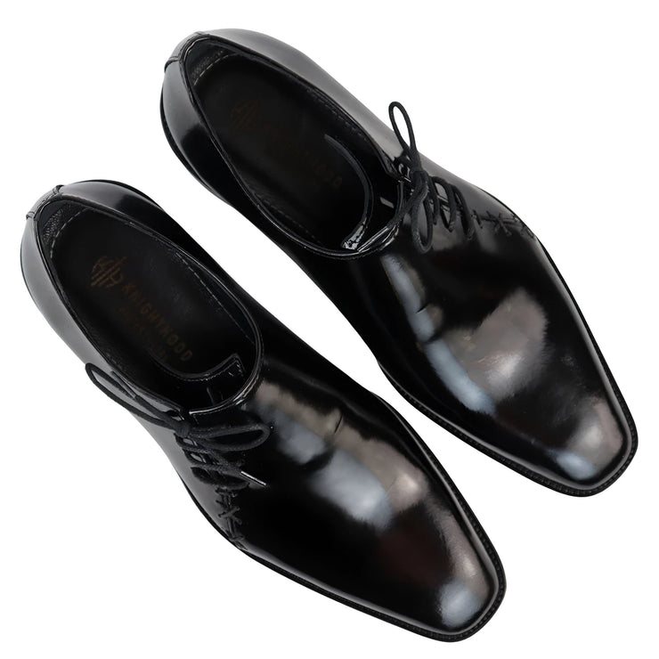 MEN'S PATENT LEATHER DERBY SHOES ANGLED LACES