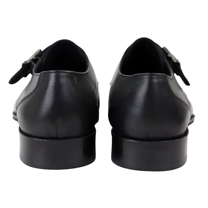 MEN'S LEATHER MONK SHOES SIDE BUCKLE