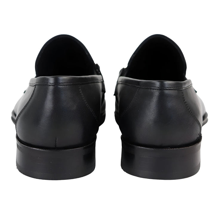 MEN'S CLASSIC FULL LEATHER BLACK MOCCASIN SHOES