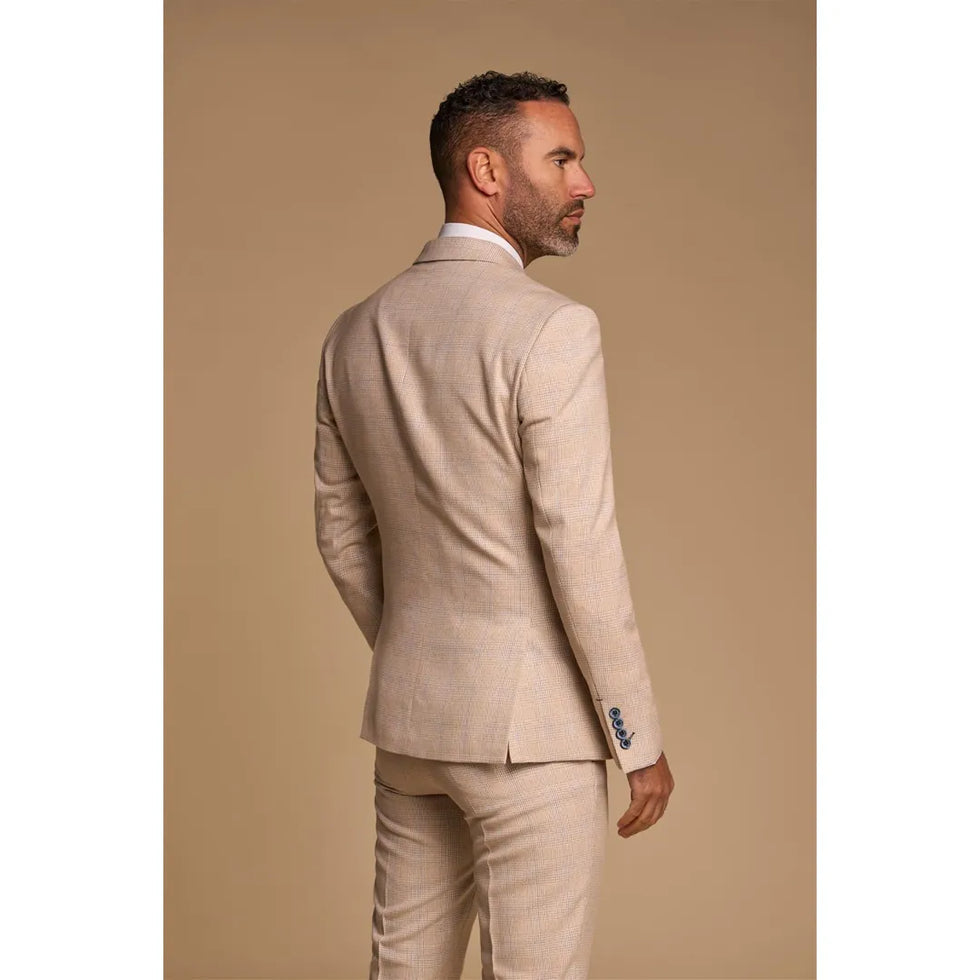 CARIDI - MEN'S 2 PIECE BEIGE DOUBLE BREASTED SUIT