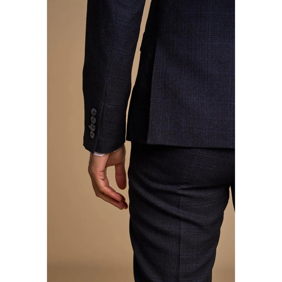 CARIDI - MEN'S 2 PIECE NAVY BLUE DOUBLE BREASTED SUIT