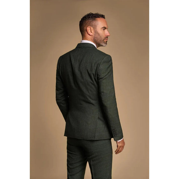 CARIDI - MEN'S 2 PIECE OLIVE GREEN DOUBLE BREASTED SUIT