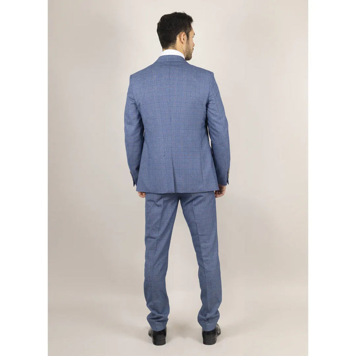 EARL - MEN'S 3 PIECE BLUE CHECKED SUIT