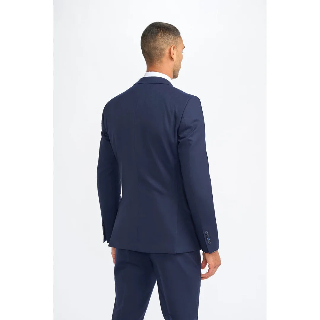 Cavani - James Men's Navy Blue Wool Tailored Fit Blazer
