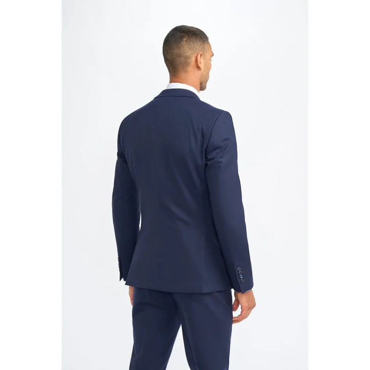 Cavani - James Men's Navy Blue Wool Tailored Fit Blazer