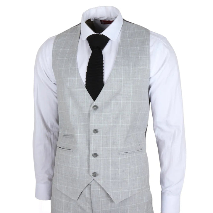 IM3 - MEN'S GREY CHECKED TAILORED FIT SUIT