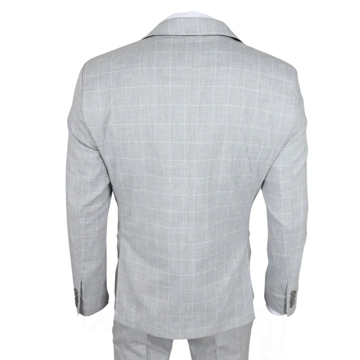 IM3 - MEN'S GREY CHECKED TAILORED FIT SUIT