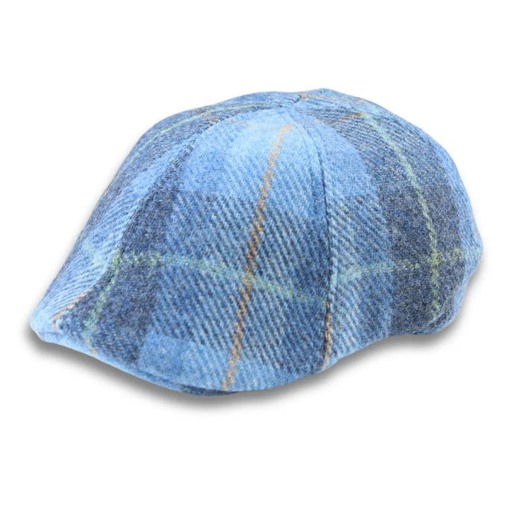 MEN'S 100% WOOL TWEED BLUE CHECK DUCKBILL CAP