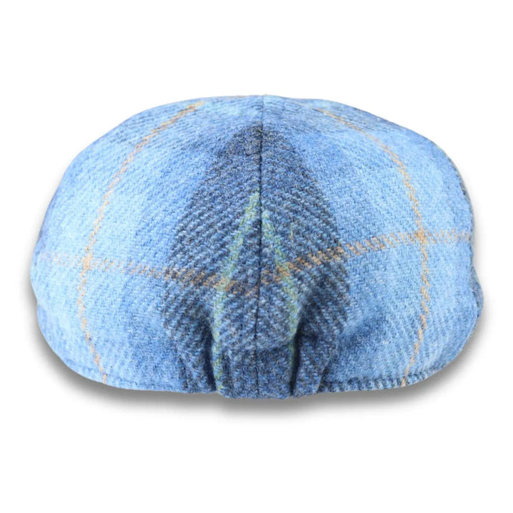 MEN'S 100% WOOL TWEED BLUE CHECK DUCKBILL CAP