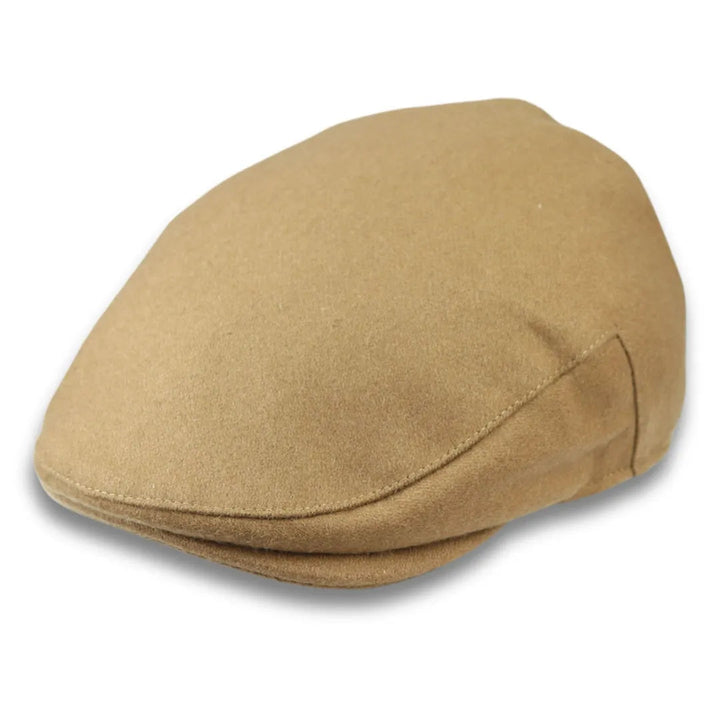 MEN'S WOOL BLEND PLAIN SOLID FLAT CAP