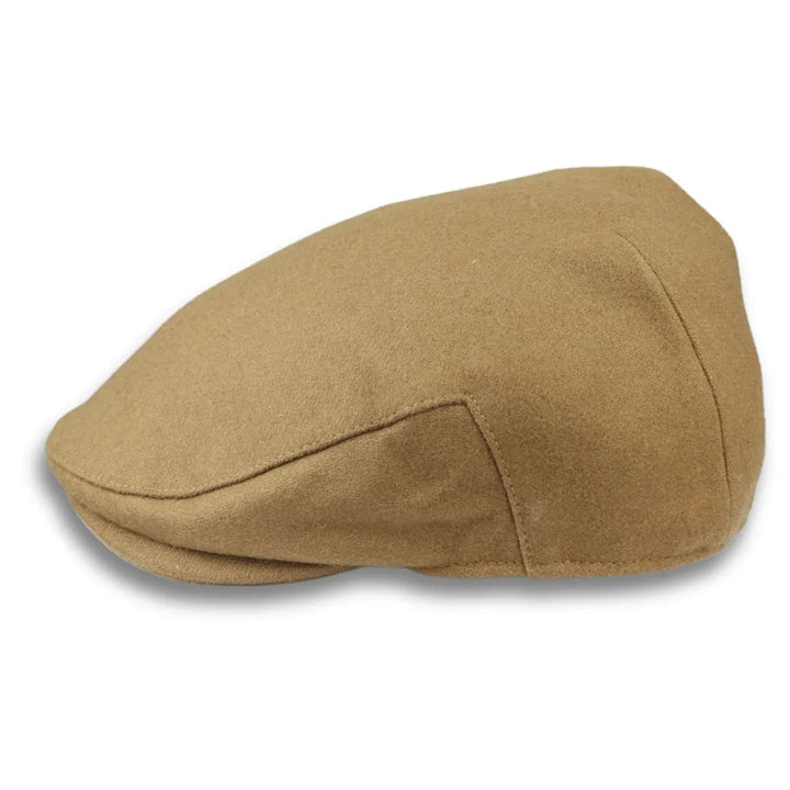 MEN'S WOOL BLEND PLAIN SOLID FLAT CAP