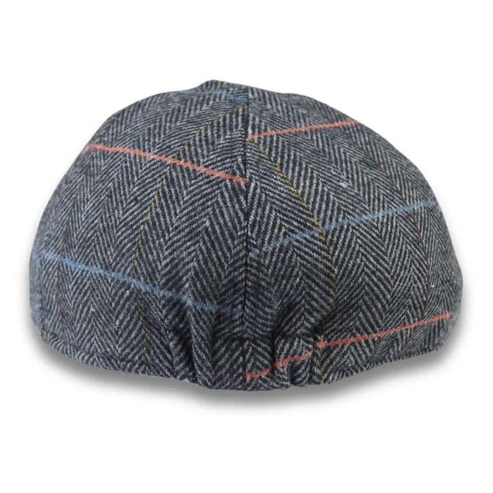 MEN'S WOOL BLEND TWEED HERRINGBONE CHECK DUCKBILL CAP