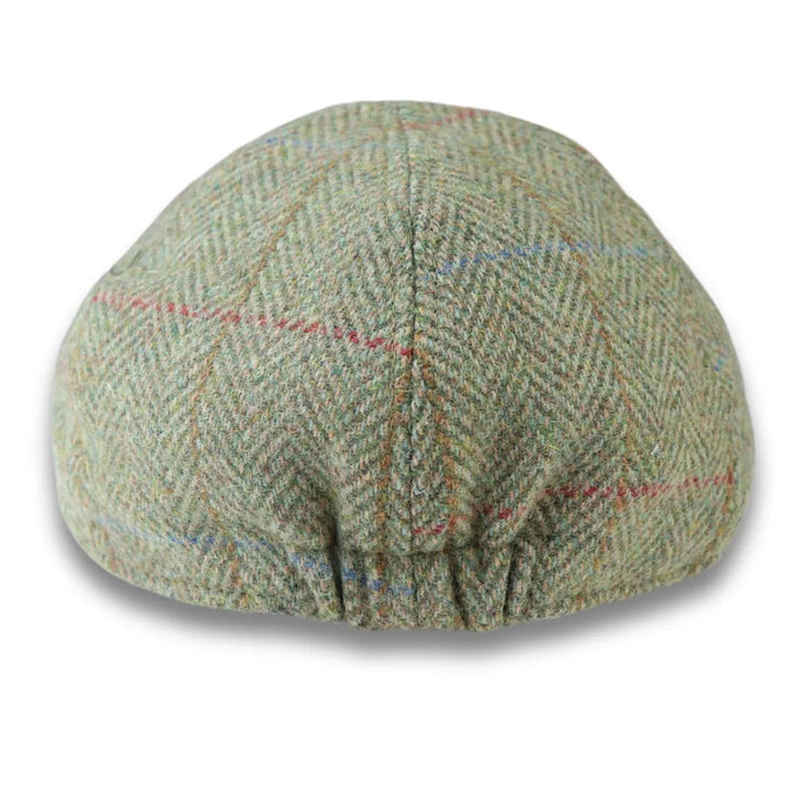 MEN'S WOOL BLEND TWEED HERRINGBONE GREEN CHECK DUCKBILL CAP