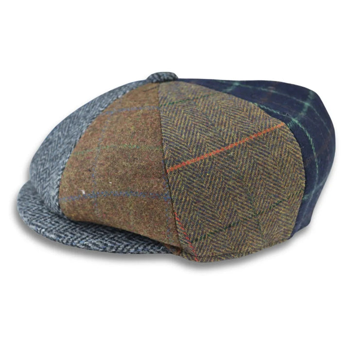 MEN'S WOOL BLEND TWEED PATCH NEWSBOY FLAT CAP