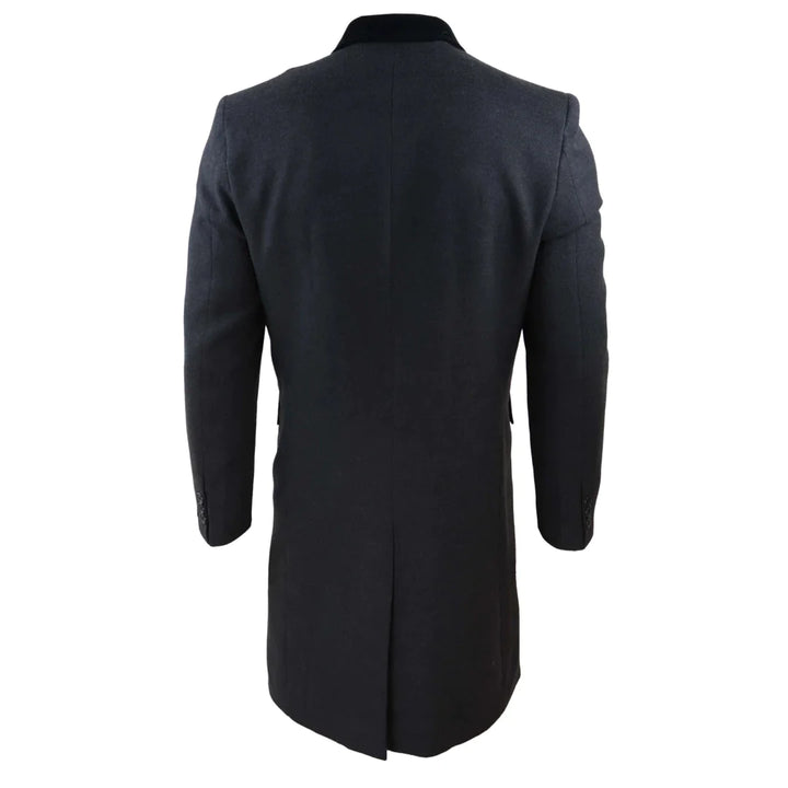 Men's 3/4 Long Double Breasted Overcoat Jacket Wool Coat Peaky Blinders