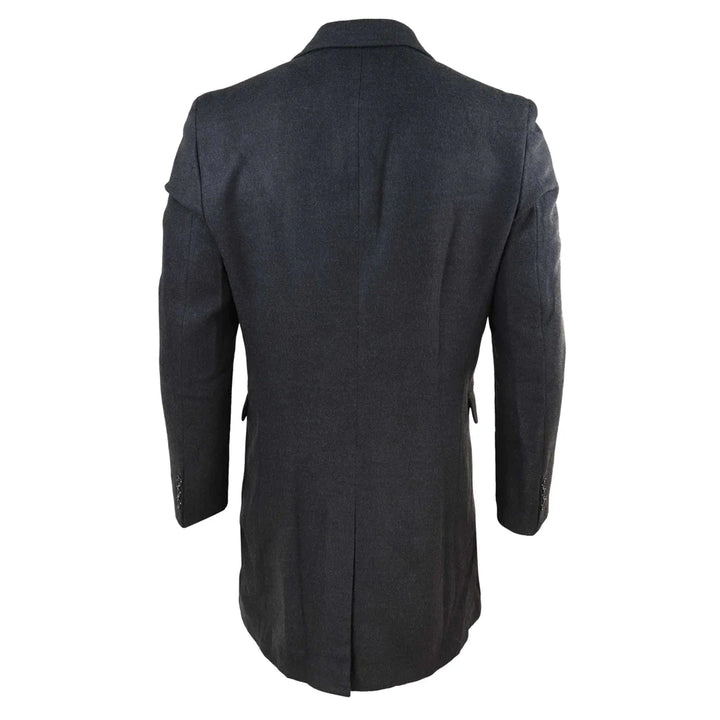 Men's 3/4 Long Overcoat Jacket Wool Feel Coat Blinders