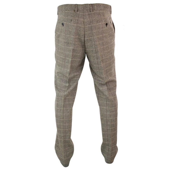 Cavani Connall - Mens Classic Tweed Check Vintage Trousers