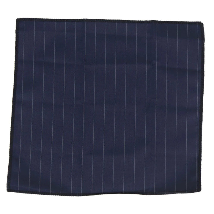 Navy Striped Tie & Matching Hankie