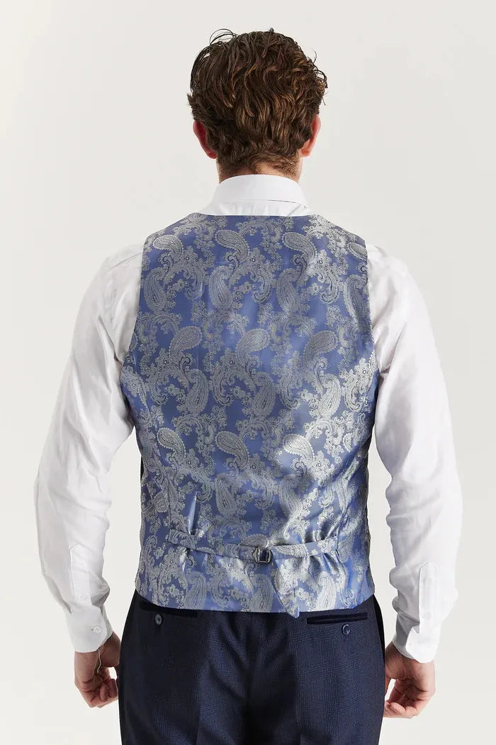 Paul Andrew - Regent Men's Navy Plaid Check Waistcoat