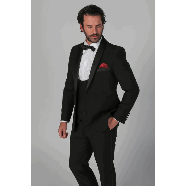 Paul Andrew - Men's Black 3 Piece Tuxedo