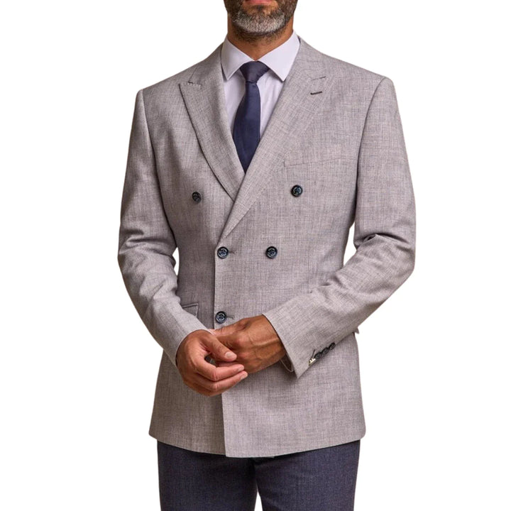 Tokyo - Men's Grey Double Breasted Blazer