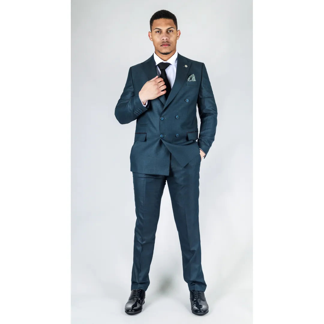 STZ93 - MEN'S GREEN DOUBLE BREASTED 2 PIECE SUIT