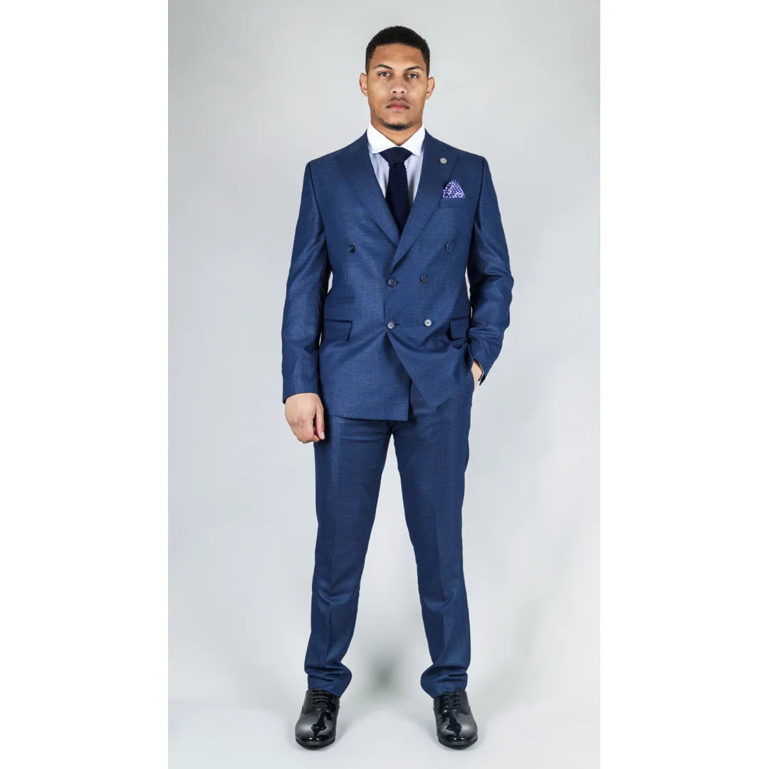 STZ91 - MEN'S BLUE DOUBLE BREASTED 2 PIECE SUIT