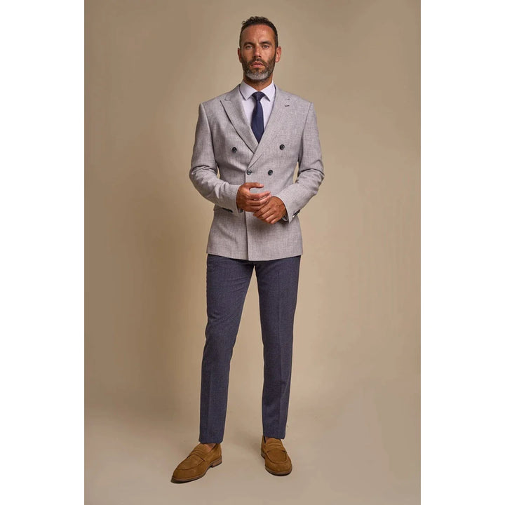 Tokyo - Men's Grey Double Breasted Blazer