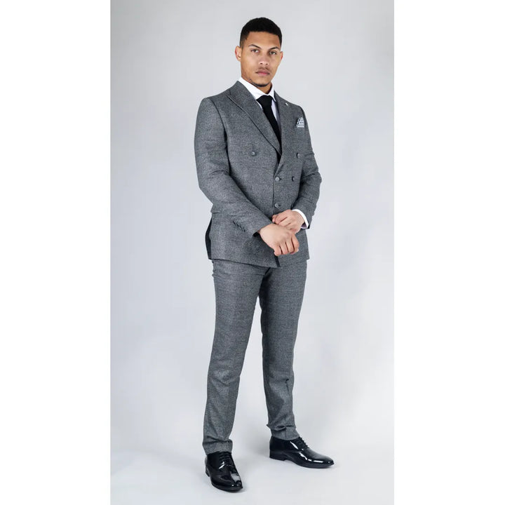 STZ90 - MEN'S GREY DOUBLE BREASTED 2 PIECE SUIT