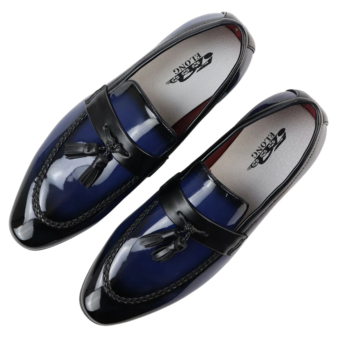 Men's Patent Tassel Slip On Loafers