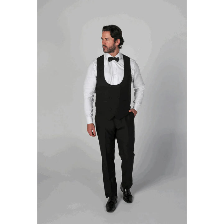 Paul Andrew - Men's Black 3 Piece Tuxedo