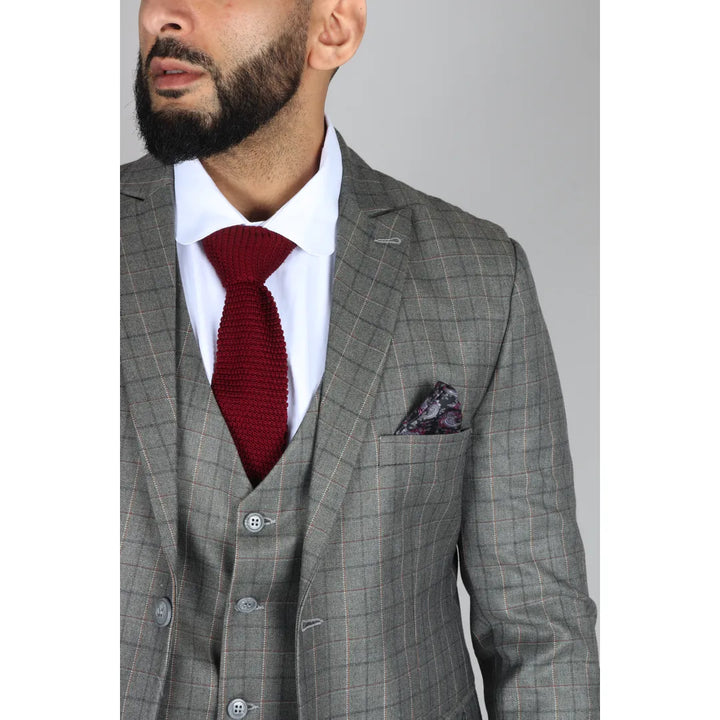 IM2 - MEN'S GREY CHECK 3 PIECE SUIT