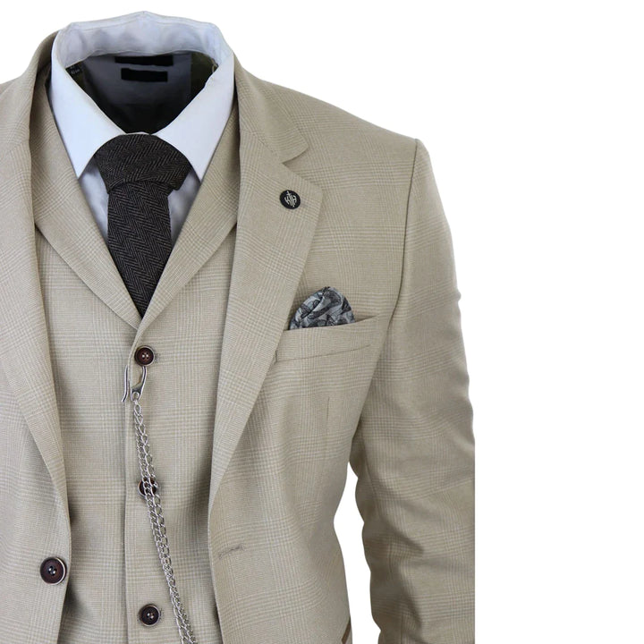 Tru Clothing - Men's 3 Piece Cream Suit