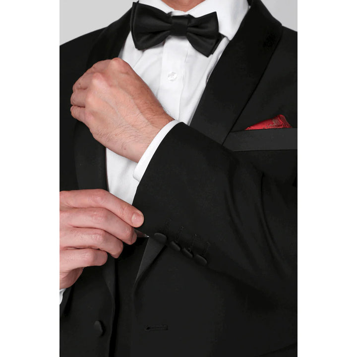 Paul Andrew - Men's Black 3 Piece Tuxedo