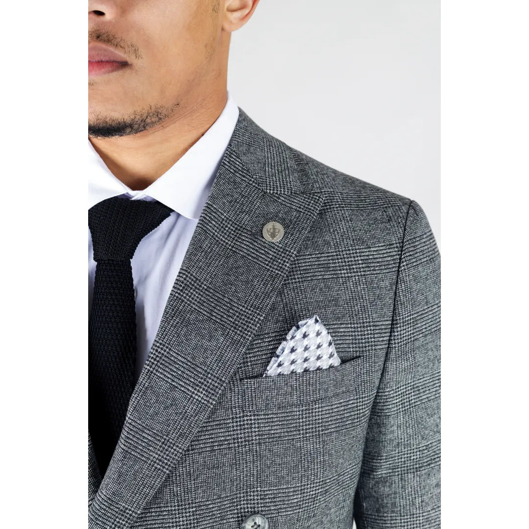 STZ90 - MEN'S GREY DOUBLE BREASTED 2 PIECE SUIT