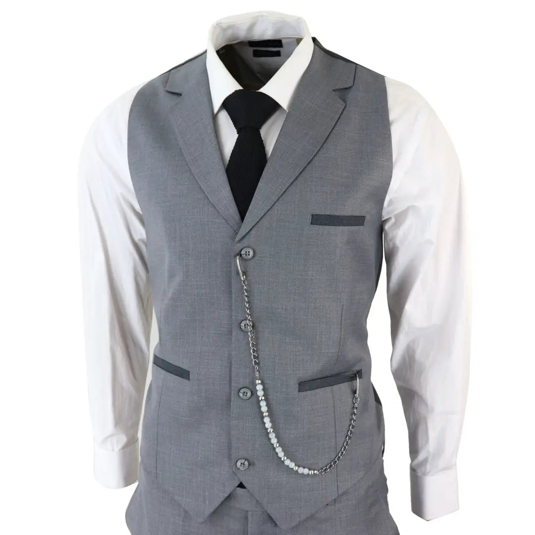 JAMES - MEN'S 3 PIECE GREY CLASSIC SUIT