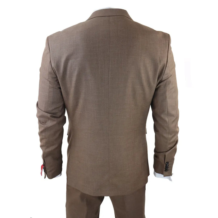 JAMES - MEN'S 3 PIECE PLAIN BROWN SUIT