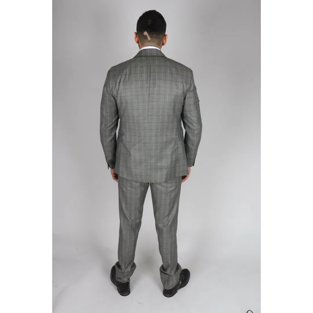 IM2 - MEN'S GREY CHECK 3 PIECE SUIT