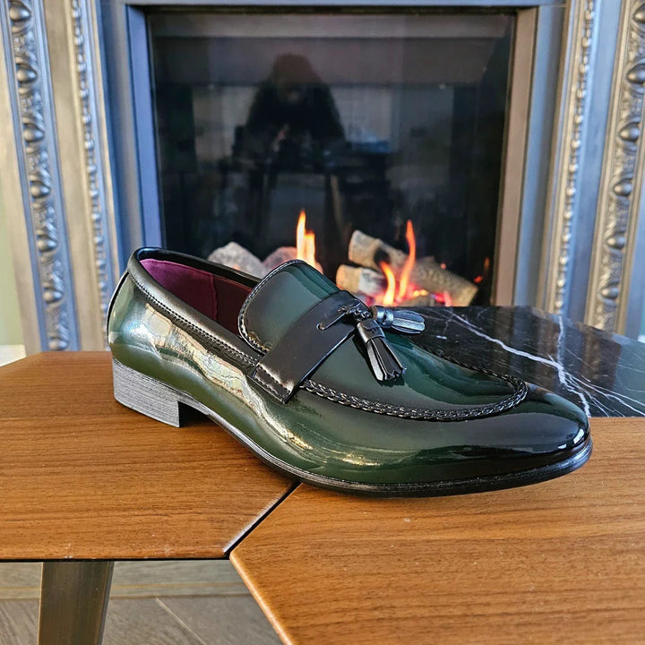 Men's Patent Tassel Slip On Loafers