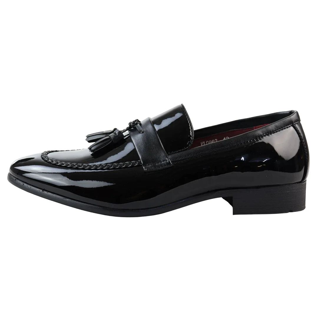 Men's Patent Tassel Slip On Loafers