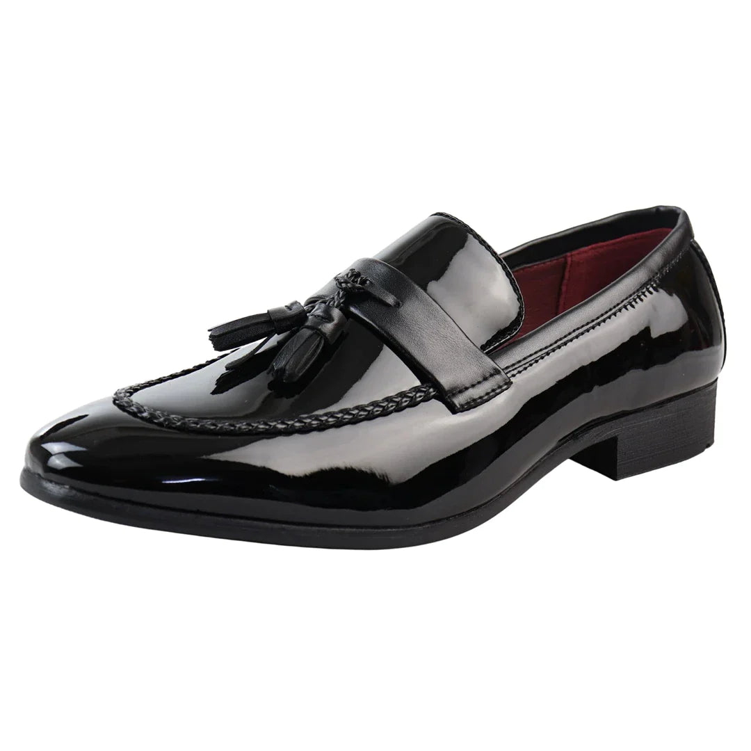 Men's Patent Tassel Slip On Loafers