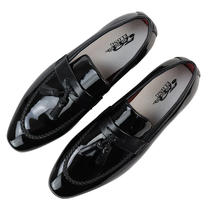 Men's Patent Tassel Slip On Loafers