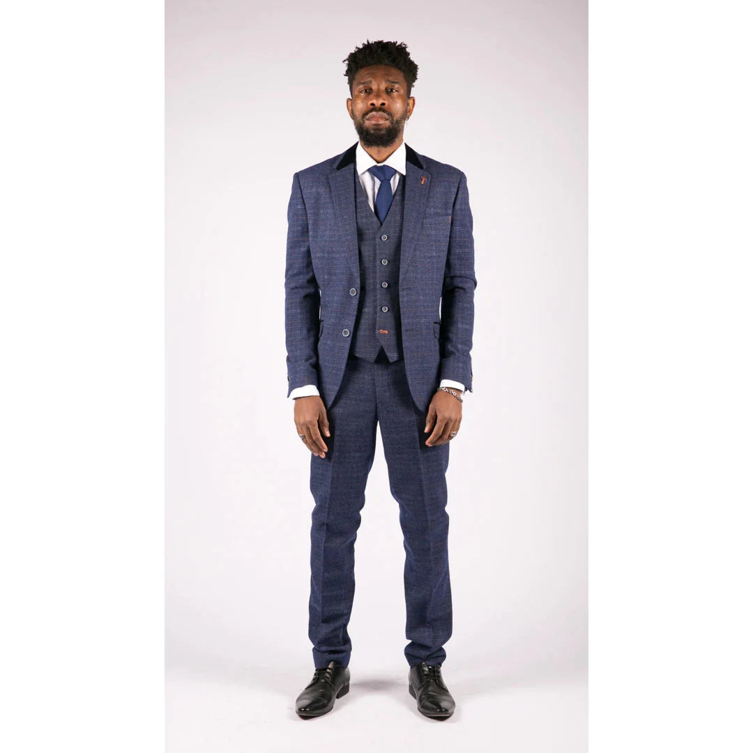 Cavani Kaiser -  Blue Tweed Check Suit