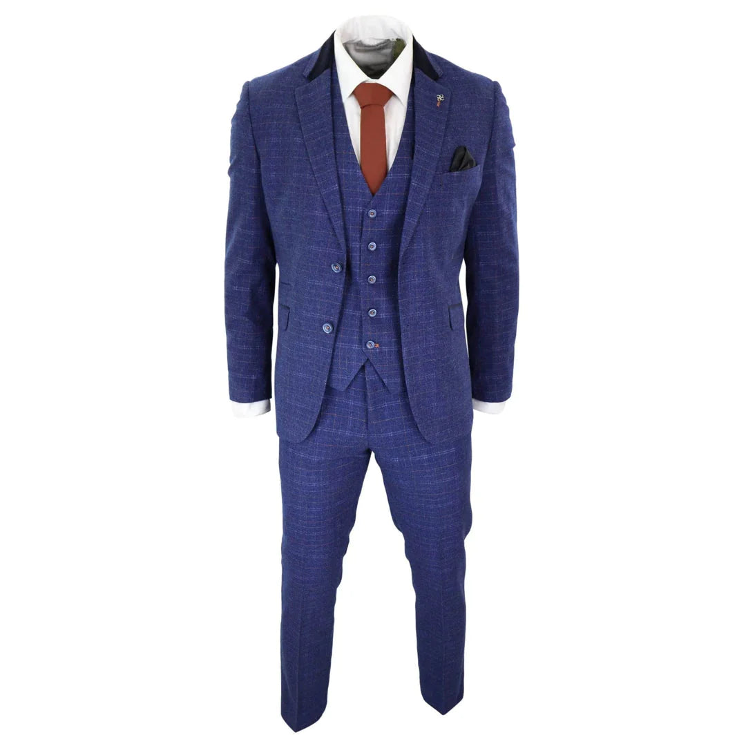 Cavani Kaiser -  Blue Tweed Check Suit