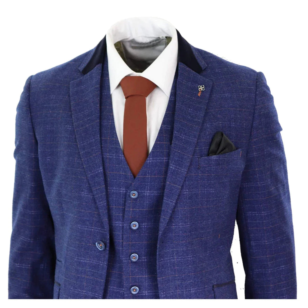 Cavani Kaiser -  Blue Tweed Check Suit